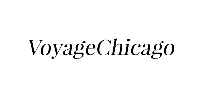 Voyage Chicago text logo on a white background